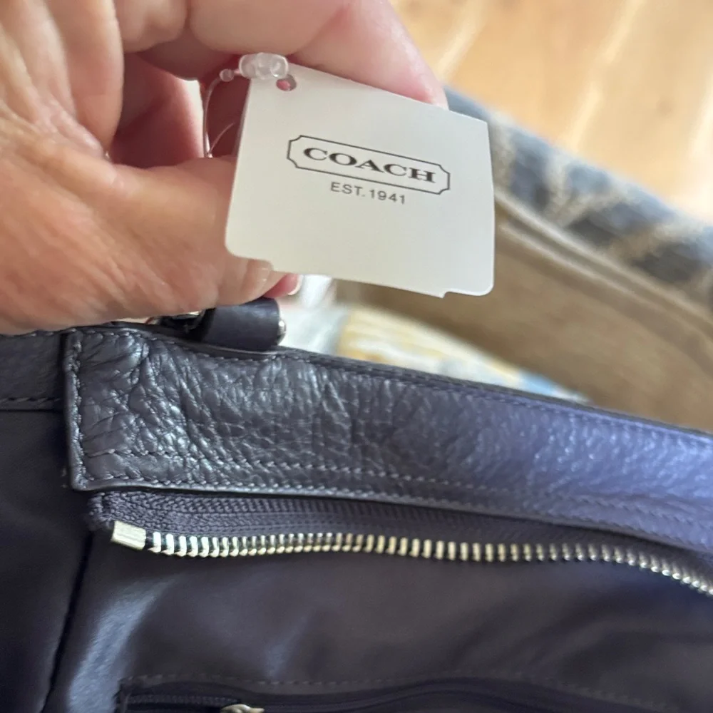 Coach Carrie Purple/Gray Leather Shoulder Bag. NWT - Picture 7 of 10